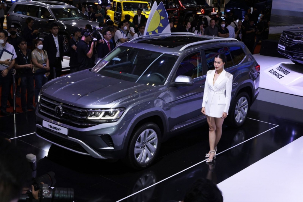 Loạt xe SUV trong gian hàng của Volkswagen tại Triển lãm ô tô Việt Nam 2022