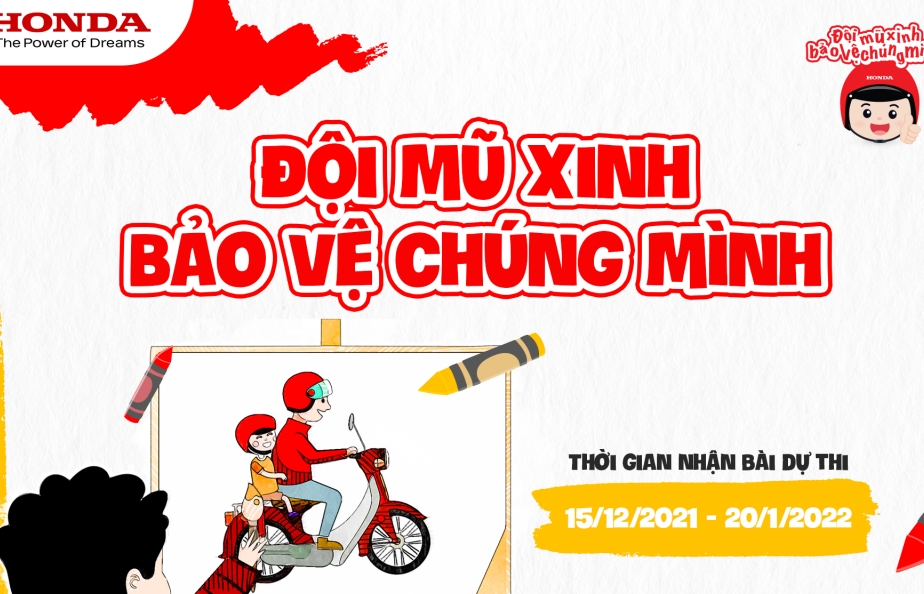 Honda Việt Nam phát động thi sáng tác tranh “Đội mũ xinh – Bảo vệ chúng mình”