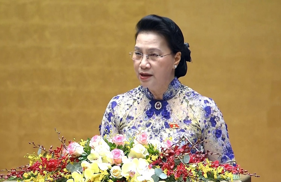 Chủ tịch Quốc hội Nguyễn Thị Kim Ngân phát biểu khai mạc Kỳ họp thứ 11, Quốc hội khóa XIV