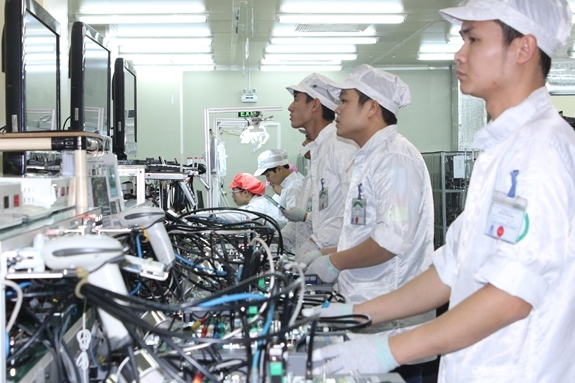 Sản phẩm linh kiện điện tử của Công ty TNHH 4P ở huyện Văn Giang, tỉnh Hưng Yên cung cấp cho nhiều tập đoàn trên thế giới. Ảnh: Thanh Nguyễn
