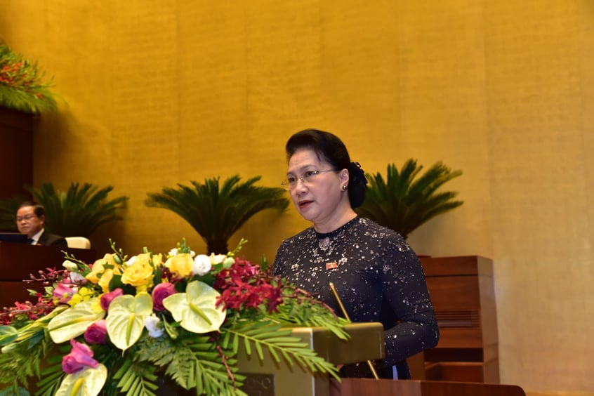 Chủ tịch Quốc hội Nguyễn Thị Kim Ngân phát biểu khai mạc kỳ họp