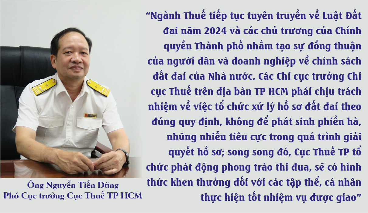 cuc thue tp hcm uu tien giai quyet nhanh ho so thue nghia vu tai chinh ve dat dai