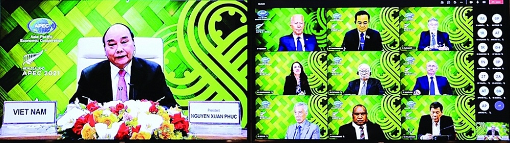 Chủ tịch nước Nguyễn Xuân Phúc  và các nhà lãnh đạo của 21 nền kinh tế APEC dự cuộc họp thượng đỉnh không chính thức, trực tuyến