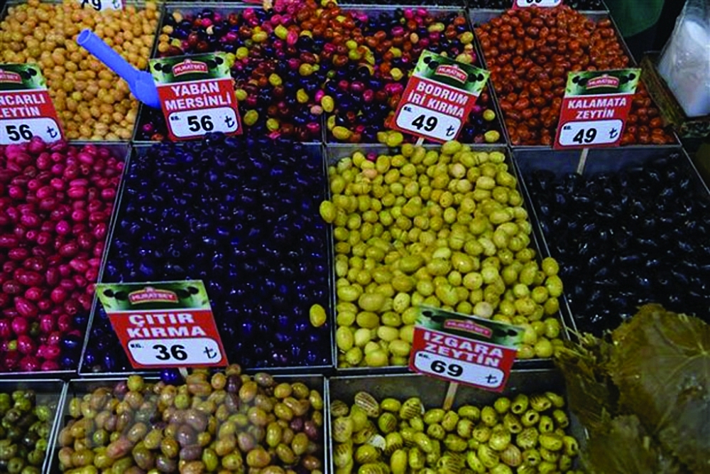 Thực phẩm được bày bán tại một siêu thị ở Thổ Nhĩ Kỳ