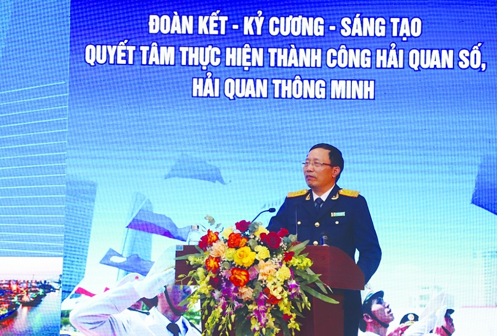 Tổng cục trưởng Tổng cục Hải quan Nguyễn Văn Cẩn phát biểu kết luận Hội nghị.	Ảnh: Q.H