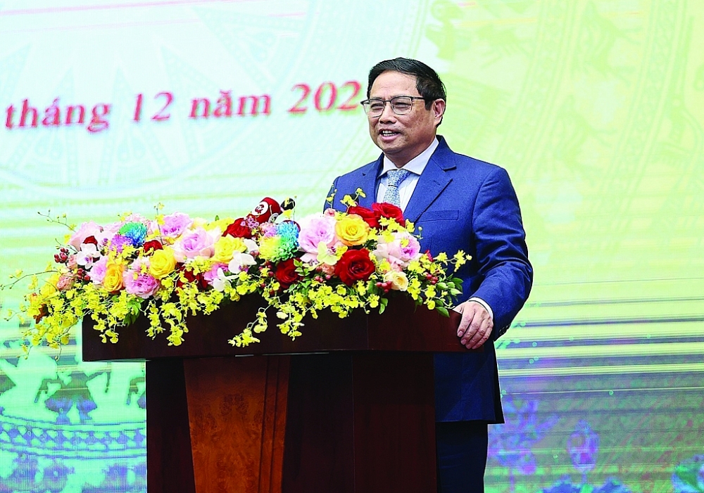 Thủ tướng Phạm Minh Chính phát biểu chỉ đạo hội nghị. 