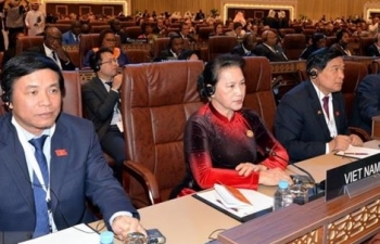 Chủ tịch Quốc hội Nguyễn Thị Kim Ngân dự lễ khai mạc IPU-140