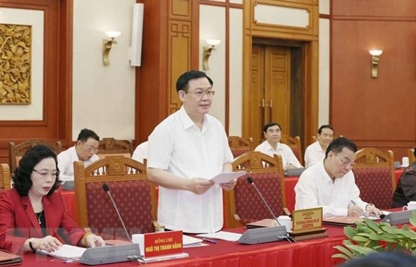 Tập thể Bộ Chính trị làm việc với Ban Thường vụ Thành ủy Hà Nội