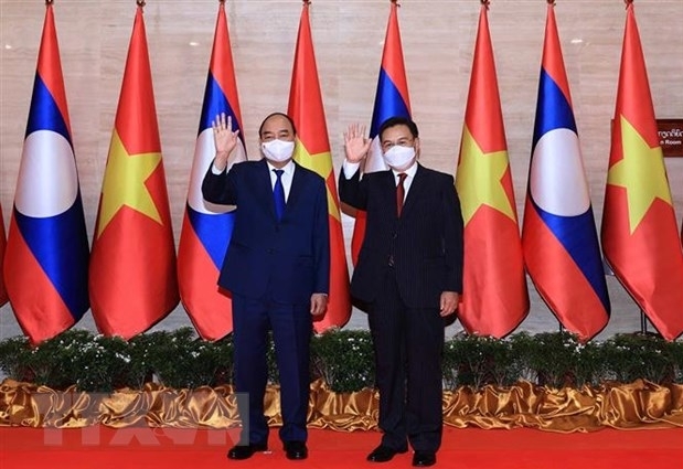 Chủ tịch nước Nguyễn Xuân Phúc dự Lễ trao tặng Nhà Quốc hội Lào