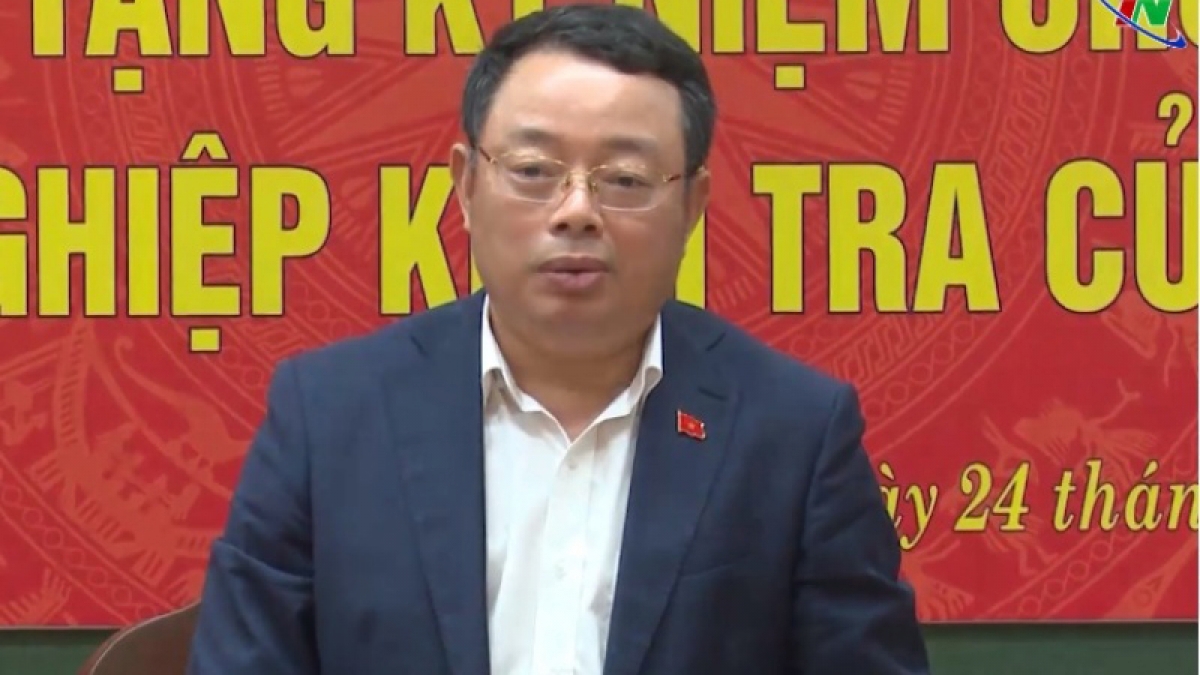 Ông Hoàng Văn Trà, Phó Chủ nhiệm Ủy ban Kiểm tra Trung ương (Ảnh: thainguyentv)