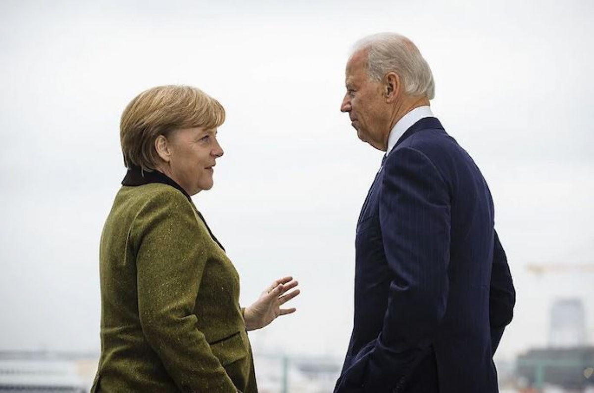Thủ tướng Đức Angela Merkel và cựu Phó Tổng thống Mỹ Joe Biden. Ảnh: Getty