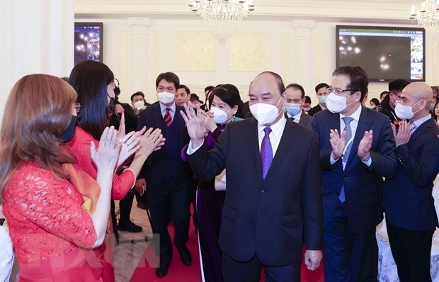 Chủ tịch nước Nguyễn Xuân Phúc gặp mặt đại diện kiều bào VN tại Nga